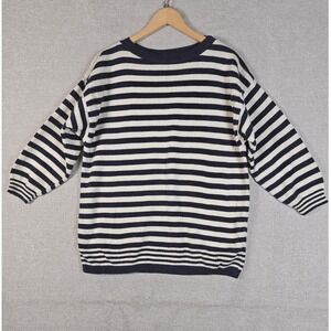 Vintage Dockers Levi's Sweater Womens L Petite Striped Cotton Made in‎ USA 90s